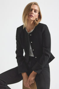 Black Elizabeth Peplum Jacket |  Women's Jacket by Derek Lam 10 Crosby