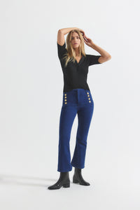 Robertson Crop Flare Jeans - Dark Wash