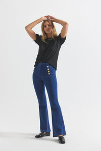  Dark Wash Robertson Flare Trousers | Women's Denim by Derek Lam 10 Crosby