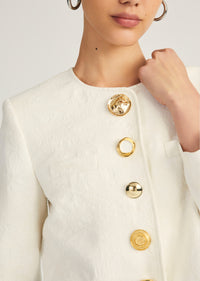 Juliette Mixed Media Button Jacket | Women's Jacket by Derek Lam 10 Crosby