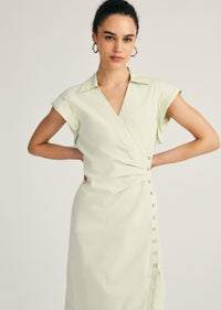 Evi Short Sleeve Buttoned Shirt Dress | Women's Dress by Derek Lam 10 Crosby