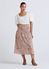 Light Khaki Multi Madani Smocked Skirt | Women's Skirt by Derek Lam 10 Crosby