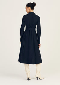 Annette Long Sleeve Pleated Shirt Dress |  Women's Dress by Derek Lam 10 Crosby