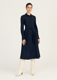 Annette Long Sleeve Pleated Shirt Dress |  Women's Dress by Derek Lam 10 Crosby