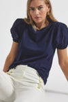 Navy Eva Puff Sleeve |  Women's Top by Derek Lam 10 Crosby