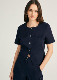 Brenda Short Sleeve Peplum Jacket |  Women's Jacket by Derek Lam 10 Crosby