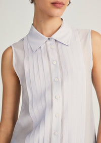 Janet Sleeveless Tuxedo Shirt |  Women's Top by Derek Lam 10 Crosby