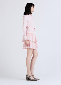 Sterling Long Sleeve Pleated Mini Dress - Pink Dogwood