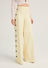 Carter Wide Leg Button Detail Trouser |  Women's Pants by Derek Lam 10 Crosby