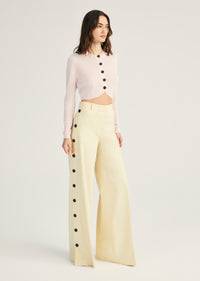 Carter Wide Leg Button Detail Trouser |  Women's Pants by Derek Lam 10 Crosby