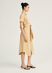 MIkala Short Sleeve Belted Shirt Dress |  Women's Dress by Derek Lam 10 Crosby