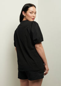 Black Eva Puff Sleeve T-Shirt | Women's T-Shirt by Derek Lam