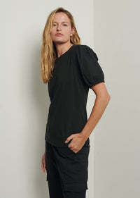 Black Eva Puff Sleeve T-Shirt | Women's T-Shirt by Derek Lam