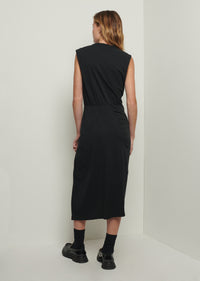 Black Landry T-Shirt Dress with Twist Wrap Detail | Women's Dress by Derek Lam 10 Crosby