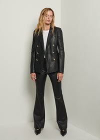 Black Leather Franklin Double Breasted Jacket | Women's Jacket by Derek Lam 10 Crosby