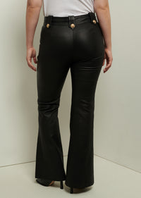 Black Leather Robertson Flare Trouser | Women's Pant by Derek Lam 10 Crosby