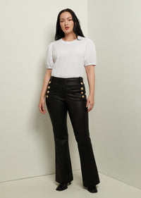 Black Leather Robertson Flare Trouser | Women's Pant by Derek Lam 10 Crosby