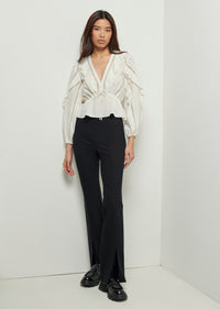 Black Lucia Front Slit Trousers | Women's Pant by Derek Lam 10 Crosby