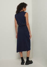 Navy Landry T-Shirt Dress with Twist Wrap Detail | Women's Dress by Derek Lam 10 Crosby