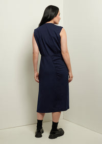 Navy Landry T-Shirt Dress with Twist Wrap Detail | Women's Dress by Derek Lam 10 Crosby