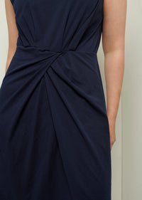 Navy Landry T-Shirt Dress with Twist Wrap Detail | Women's Dress by Derek Lam 10 Crosby