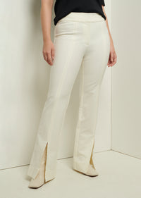 Soft White Maeve Front Slit Trouser | Women's Pant by Derek Lam 10 Crosby