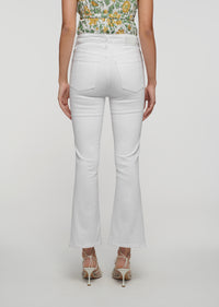 White Mira Front Slit Crop Flare Jeans | Women's Denim by Derek Lam 10 Crosby