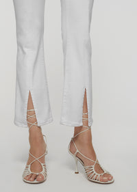 White Mira Front Slit Crop Flare Jeans | Women's Denim by Derek Lam 10 Crosby