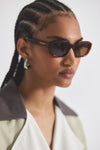 Fidela Angular Chunky Oval Sunglasses - Amber