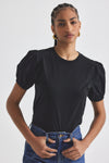 Eva Puff Sleeve T-Shirt - Black