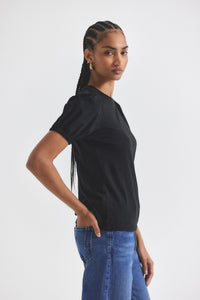 Eva Puff Sleeve T-Shirt - Black