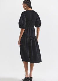 Black Natalia Mixed Media Dress | Women's Dress by Derek Lam 10 Crosby