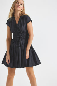 Black Tora V-Neck Dress | Women's Dress by Derek Lam