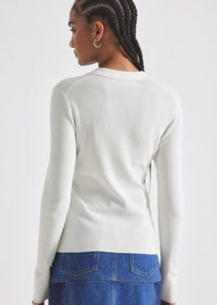 Blanc de Blanc Pansy Henley Top |  Women's Top by Derek Lam 10 Crosby