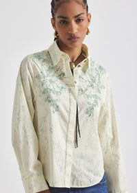 Flax Multi Jackson Shirt | Women's Top by Derek Lam 10 Crosby