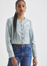 Light Wash Penny Sequin Jacket | Women's Jacket by Derek Lam 10 Crosby