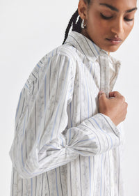 White Multi Wesley Shirt | Women's Top by Derek Lam 10 Crosby