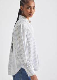 White Multi Wesley Shirt | Women's Top by Derek Lam 10 Crosby